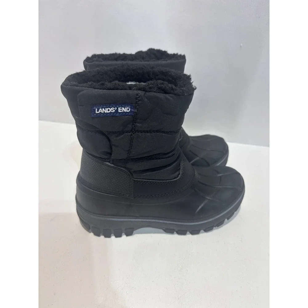 Lands End Snow Boots Kids Size 13 Black Insulated Thinsulate Winter Shoes